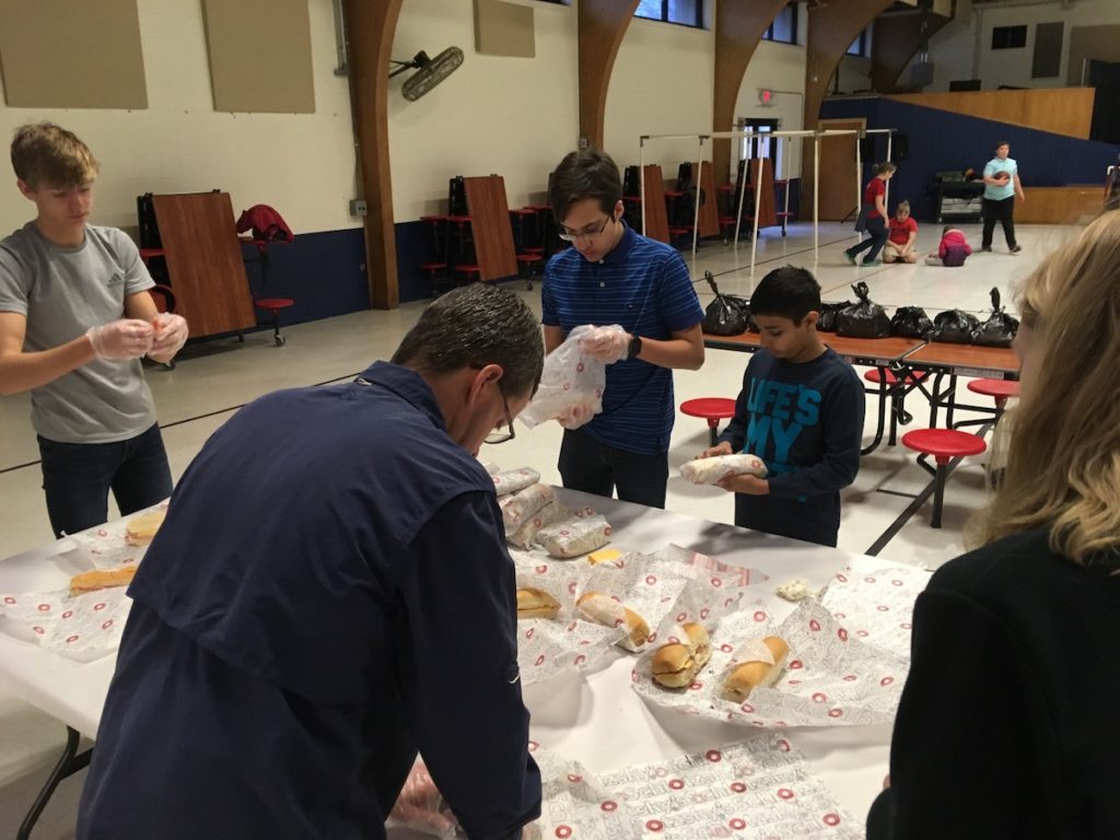 Immanuel Joplin Youth 2018 Super Sub Sandwich Wrapping