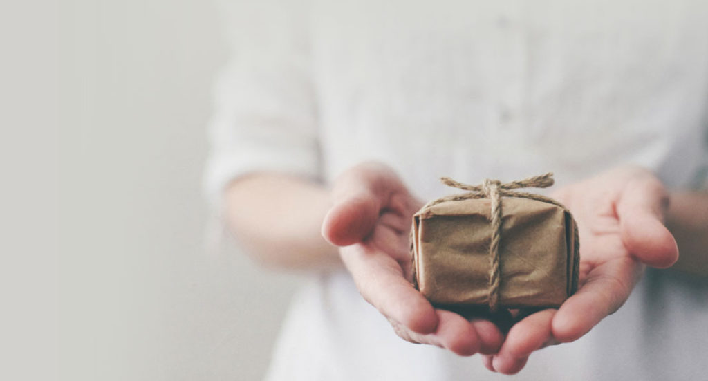 hands holding simple gift