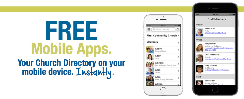 Instant Church Directory Free Mobile Apps Your Church Directory on your mobile device instantly