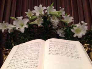Easter at Immanuel 1 Easter Lilies Lutheran Service Book Altar at Immanuel Lutheran Church Joplin Missouri