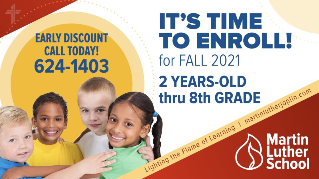 Martin Luther School 1 2021 enroll martin luther school. joplin missouri.