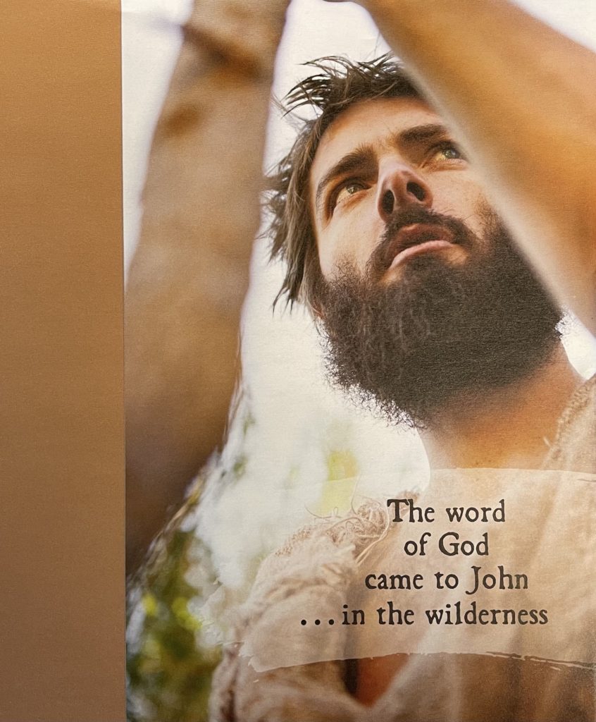 The Word of God came to John in the wilderness. Advent 2 bulletin cover. Immanuel Lutheran Church LCMS. Joplin Missouri.