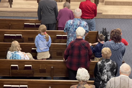 Congregation gathered for Sunday worship at Immanuel Lutheran Church Joplin Missouri