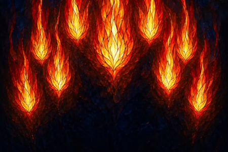 Pentecost tongues of fire stained glass artwork