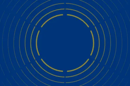Gold rings rippling outward on navy, the Faith in Action campaign pattern from Immanuel Lutheran Church, Joplin
